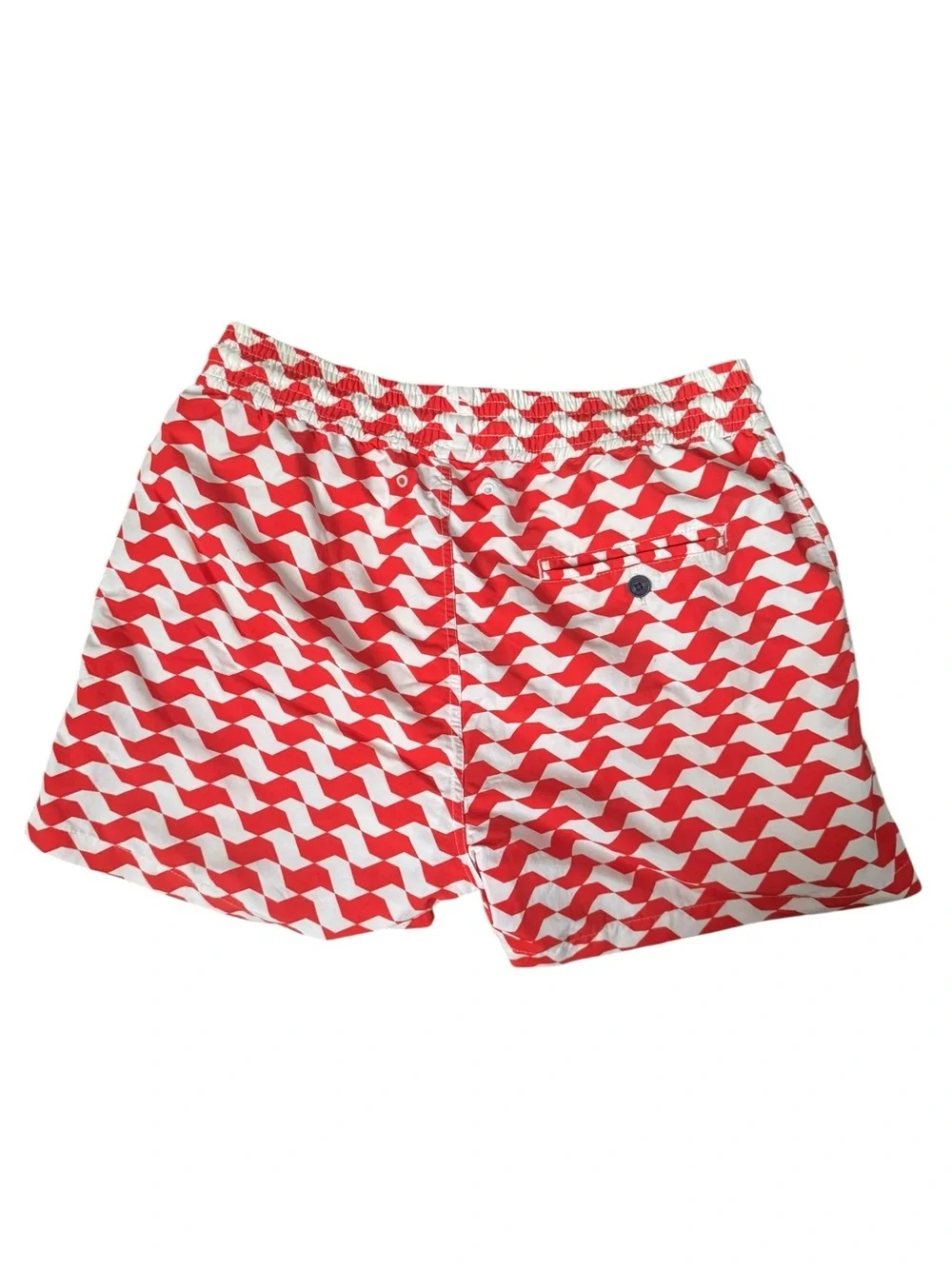 Frescobol Carioca Men’s Red & White Geometric European Swim Trunks